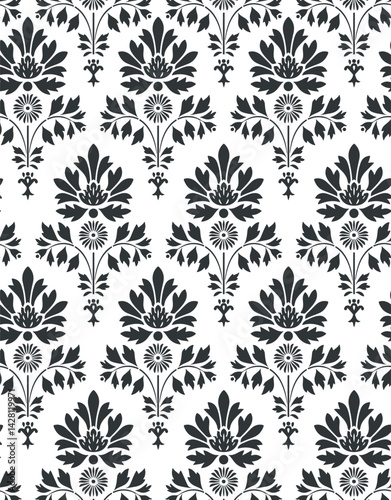 Vector abstract linocut floral poster template. Modern trendy minimal style. Black and white colors. Botanical blockprint. Pattern design for wallpaper, wall decor, print, postcard, cover, template.