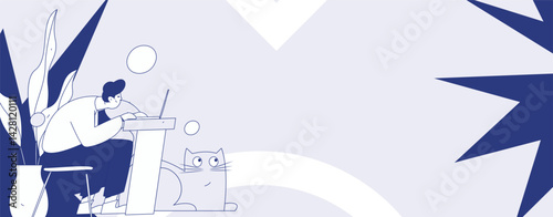 Home indoor character scene flat vector concept operation hand drawn illustration
