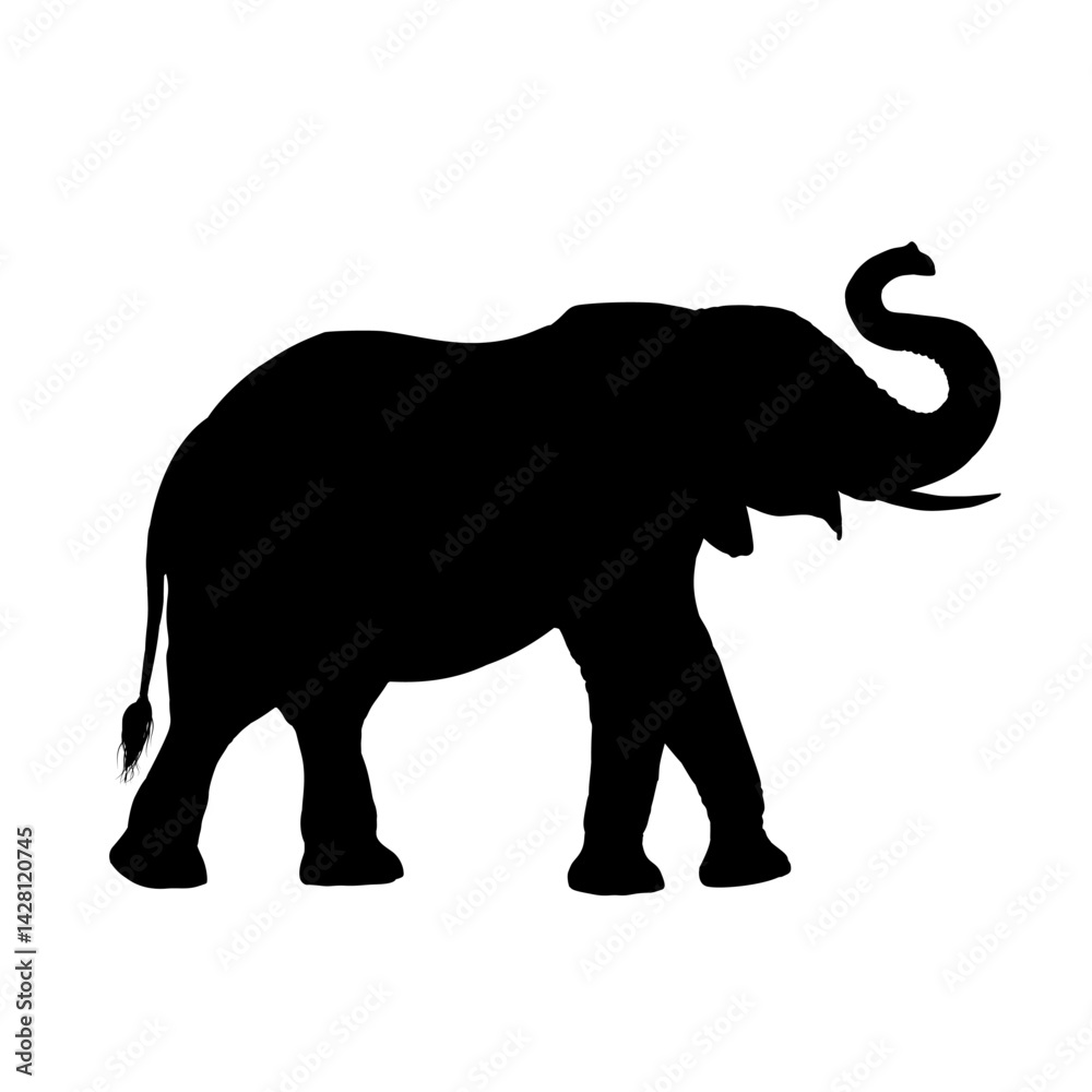 Fototapeta premium African elephant silhouette – vector illustration
