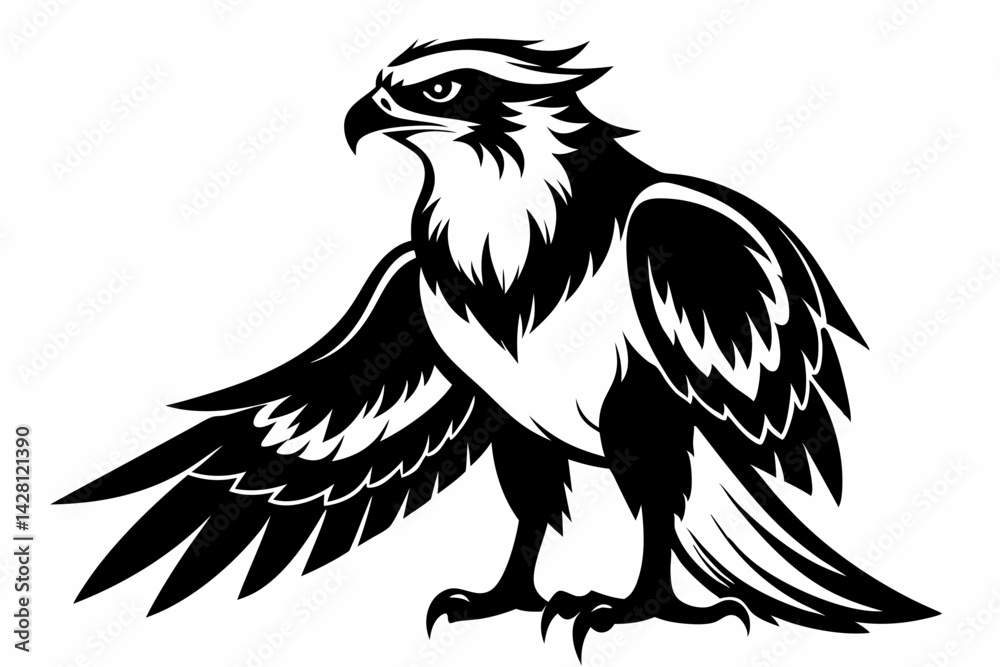 osprey silhouette line art vector illustration with a white background osprey silhouette line art vector illustration with a white background