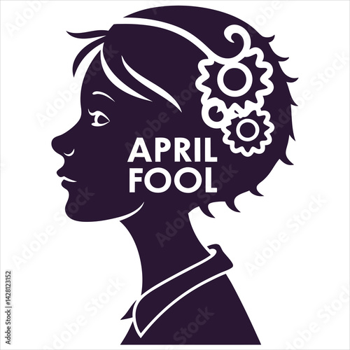 silhouette April fool white background
