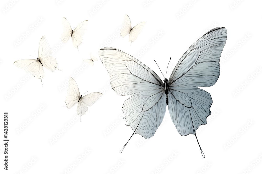 Obraz premium Beautiful white butterfly