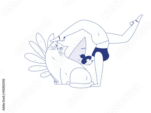 Home indoor character scene flat vector concept operation hand drawn illustration
