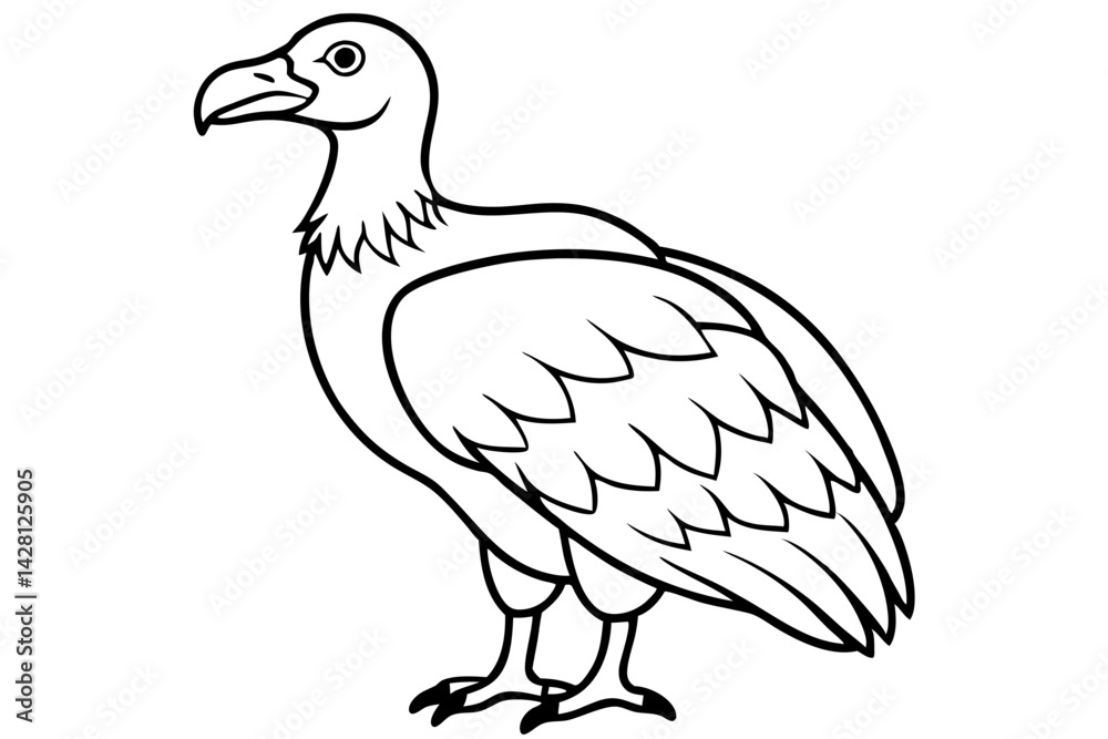 vulture silhouette line art vector illustration with a white background vulture silhouette line art vector illustration with a white background