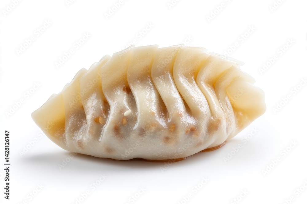 Single Dumpling on White Background Single Dumpling on White Background