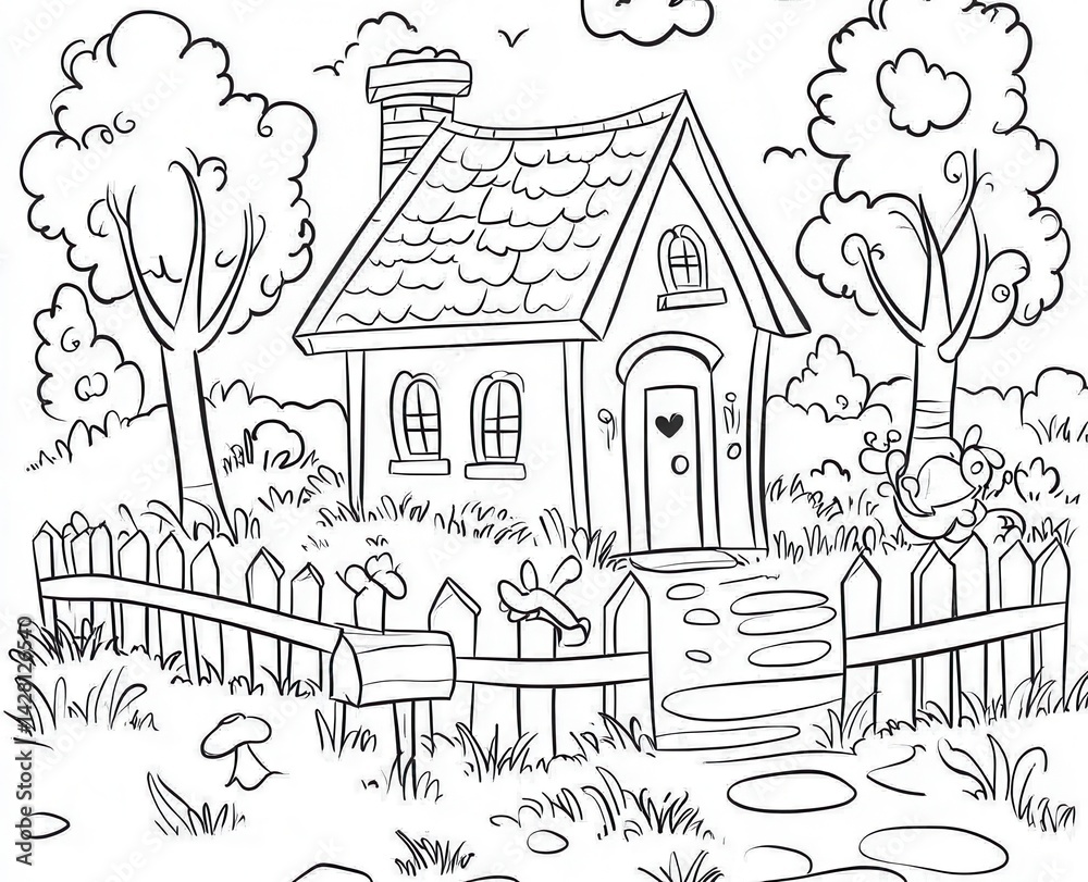 Fototapeta premium vector illustration of a house