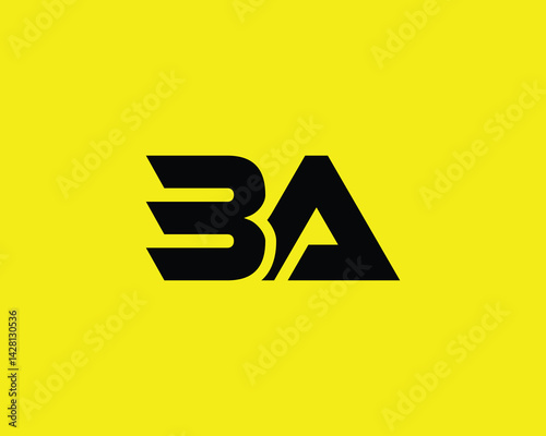 BA logo design vector template. BA