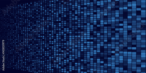 Abstract Finance Digital Business Background. Fintech Technology or Science Research Presentation Backdrop. Digital Crypto Business Vector Illustration.