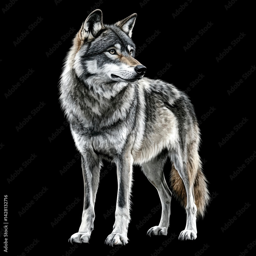 Obraz premium gray wolf isolated on white