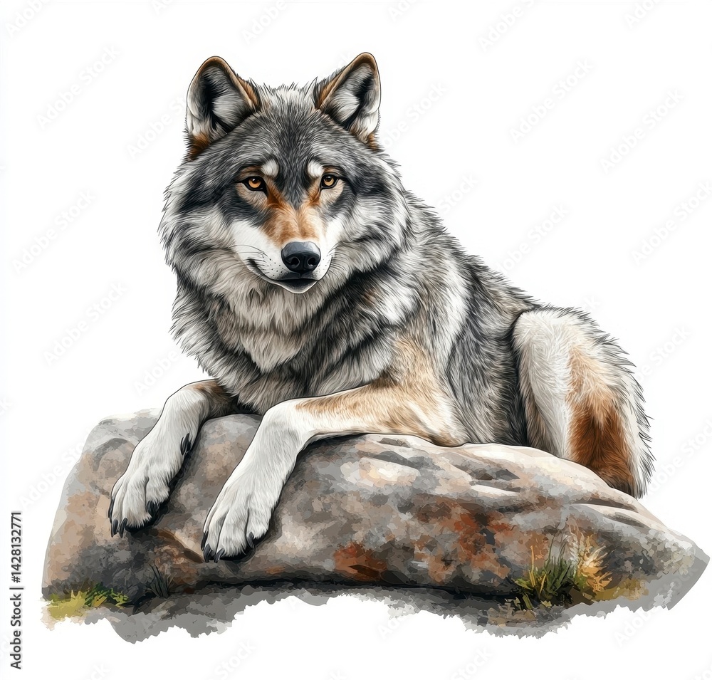Obraz premium wolf isolated on white background