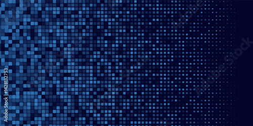 Abstract Finance Digital Business Background. Fintech Technology or Science Research Presentation Backdrop. Digital Crypto Business Vector Illustration.