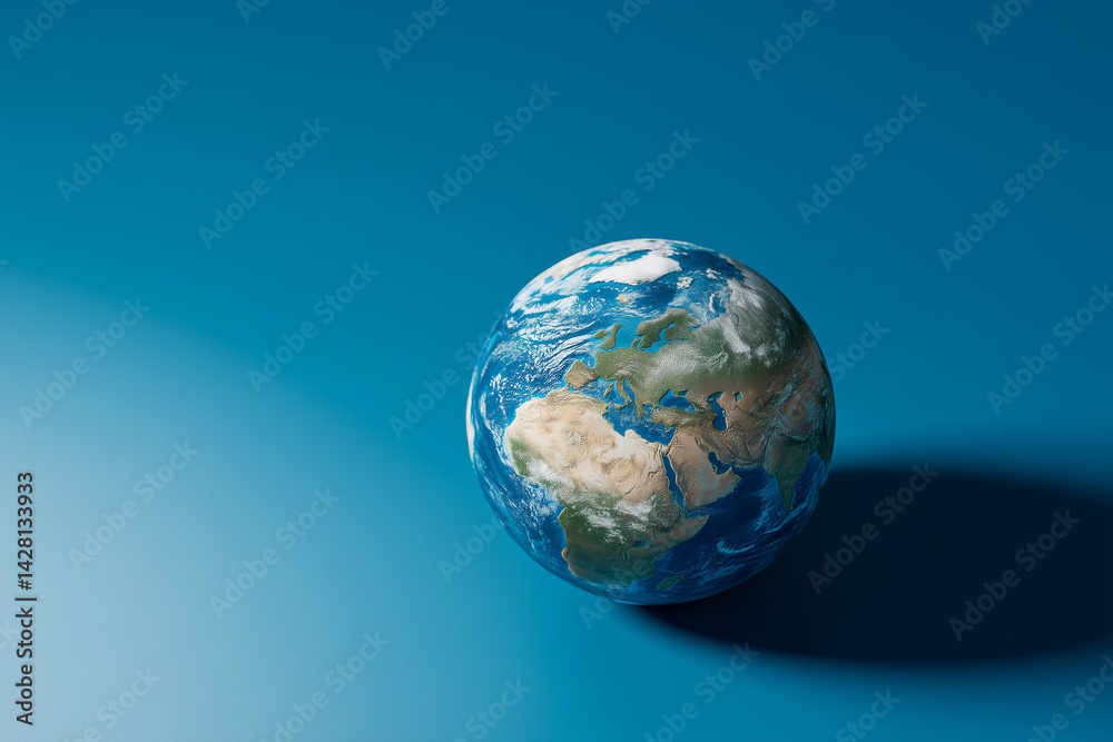 Miniature planet earth on a blue background. Earth Day. Miniature planet earth on a blue background. Earth Day.