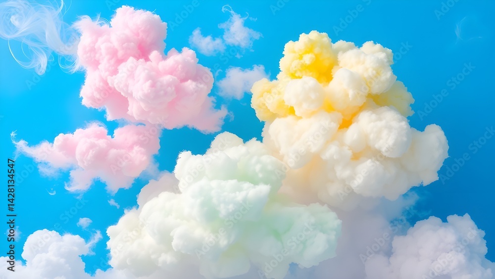 Fototapeta premium Bright color cloudsAbstract clouds of color smoke colorful texture background. Colored fluid powder explosion, dust, vape smoke liquid abstract clouds design for poster, banner, web, landing page, 