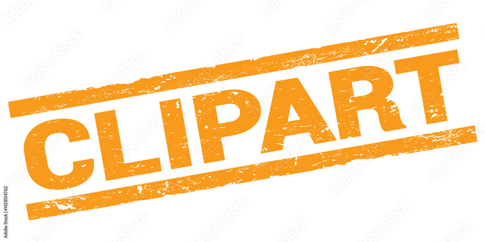 CLIPART text on orange rectangle stamp sign.