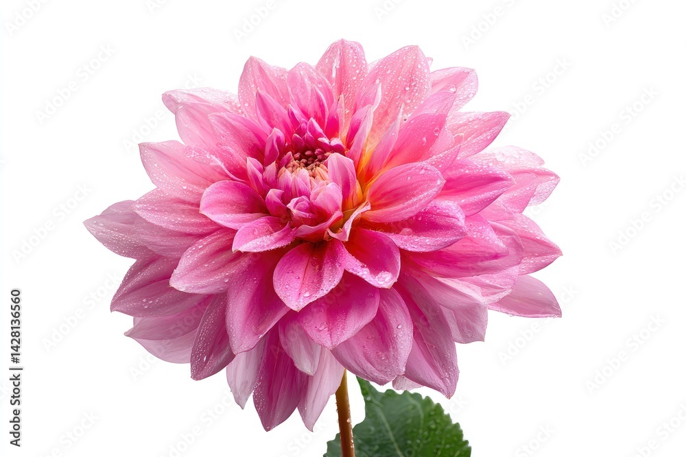 Pink Dahlia Flower with Water Droplets Pink Dahlia Flower with Water Droplets