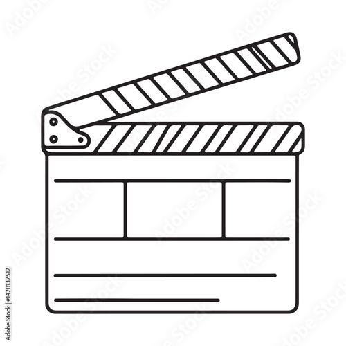 Movie Clapper Board Illustration Used in Film Production Black Vector