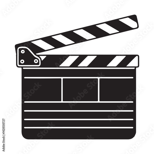 Silhouette of movie clapper board vector illustration for filmmaking