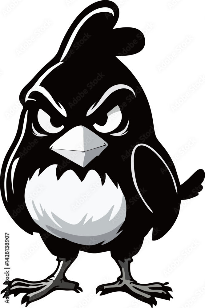 Fototapeta premium Angry Cartoon Bird Mascot Vector Illustration