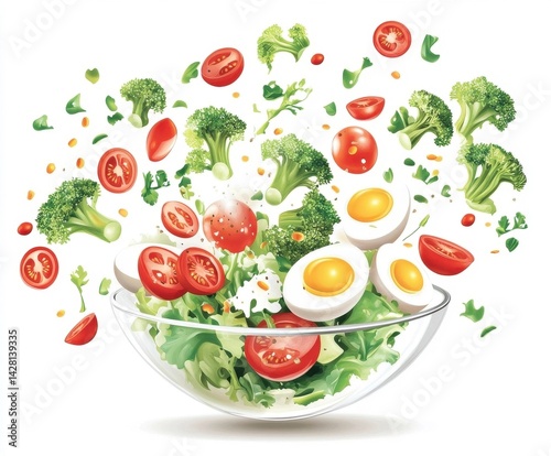 fresh vegetables on white background