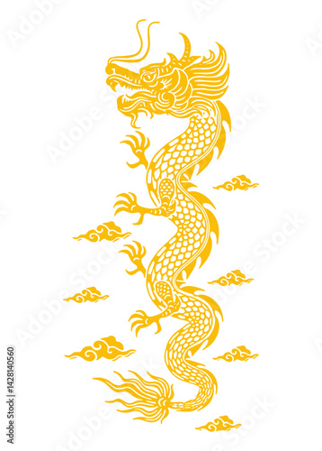 Dragon silhouette vector silhouette of chinese dragon golden dragon red dragon dragon icon	