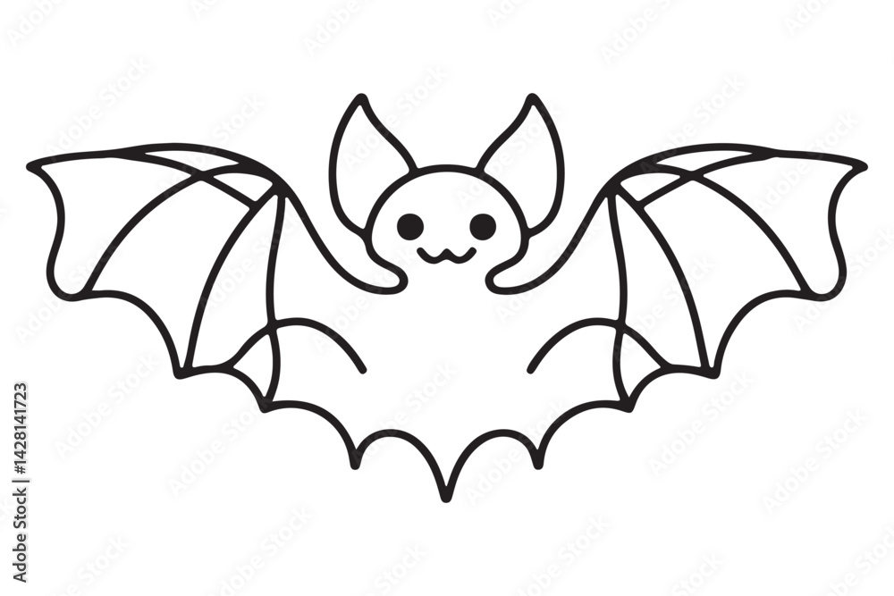 Cute bat vector illustration for halloween and spooky designs Cute bat vector illustration for halloween and spooky designs