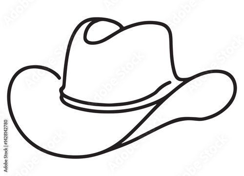 Classic Cowboy Hat Silhouette Vector Illustration Western Culture Design