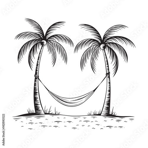 Palm Tree Silhouette Design Vector, Group Palm Tree