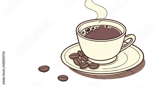 a cup of hot coffe