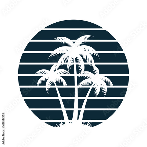 Palm Tree Silhouette Design Vector, Group Palm Tree