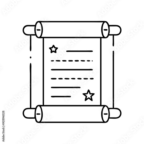 constitution scroll icon, constitution scroll line art - simple line art of constitution scroll, perfect for constitution scroll logos and icons