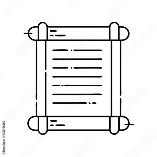 constitution scroll icon, constitution scroll line art - simple line art of constitution scroll, perfect for constitution scroll logos and icons