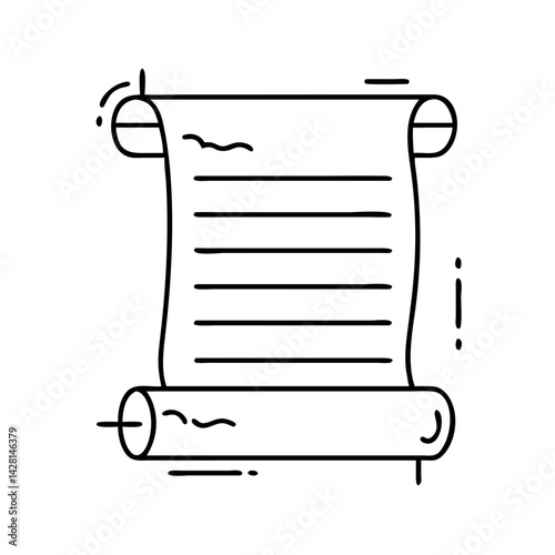 constitution scroll icon, constitution scroll line art - simple line art of constitution scroll, perfect for constitution scroll logos and icons