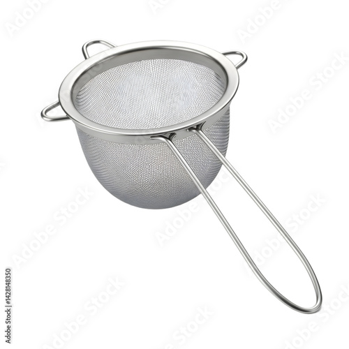 Kitchen strainers metallic weave a culinary tool poised against the dark