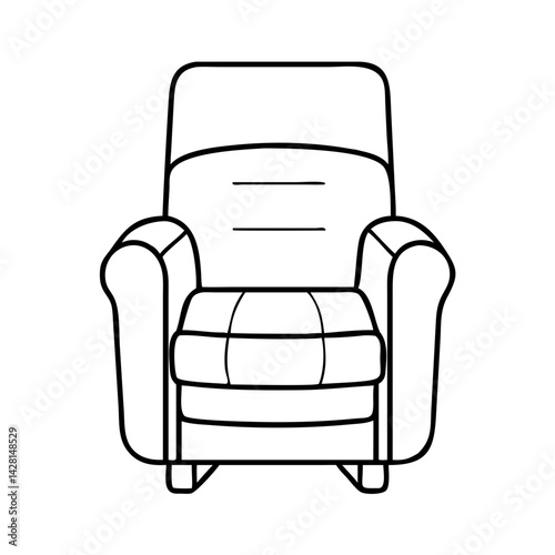 dad s recliner chair icon, dad s recliner chair line art - simple line art of dad s recliner chair, perfect for dad s recliner chair logos and icons