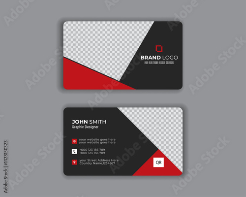 Professional minimal business card template with photo