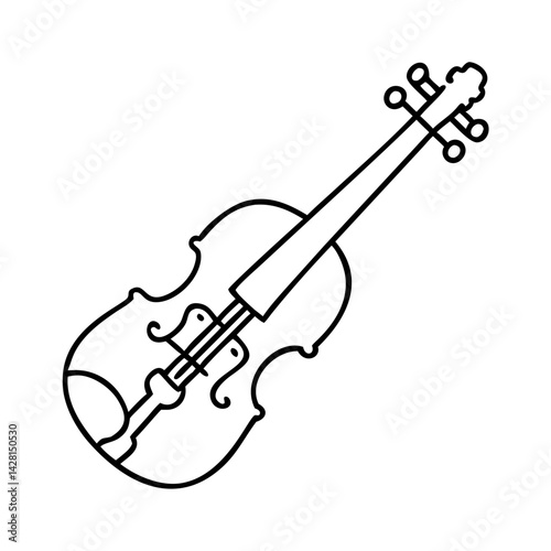 fiddle for traditional music icon, fiddle for traditional music line art - simple line art of fiddle for traditional music, perfect for fiddle for traditional music logos and icons