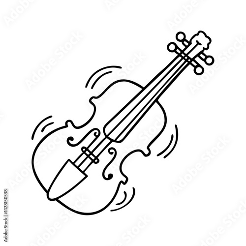 fiddle for traditional music icon, fiddle for traditional music line art - simple line art of fiddle for traditional music, perfect for fiddle for traditional music logos and icons