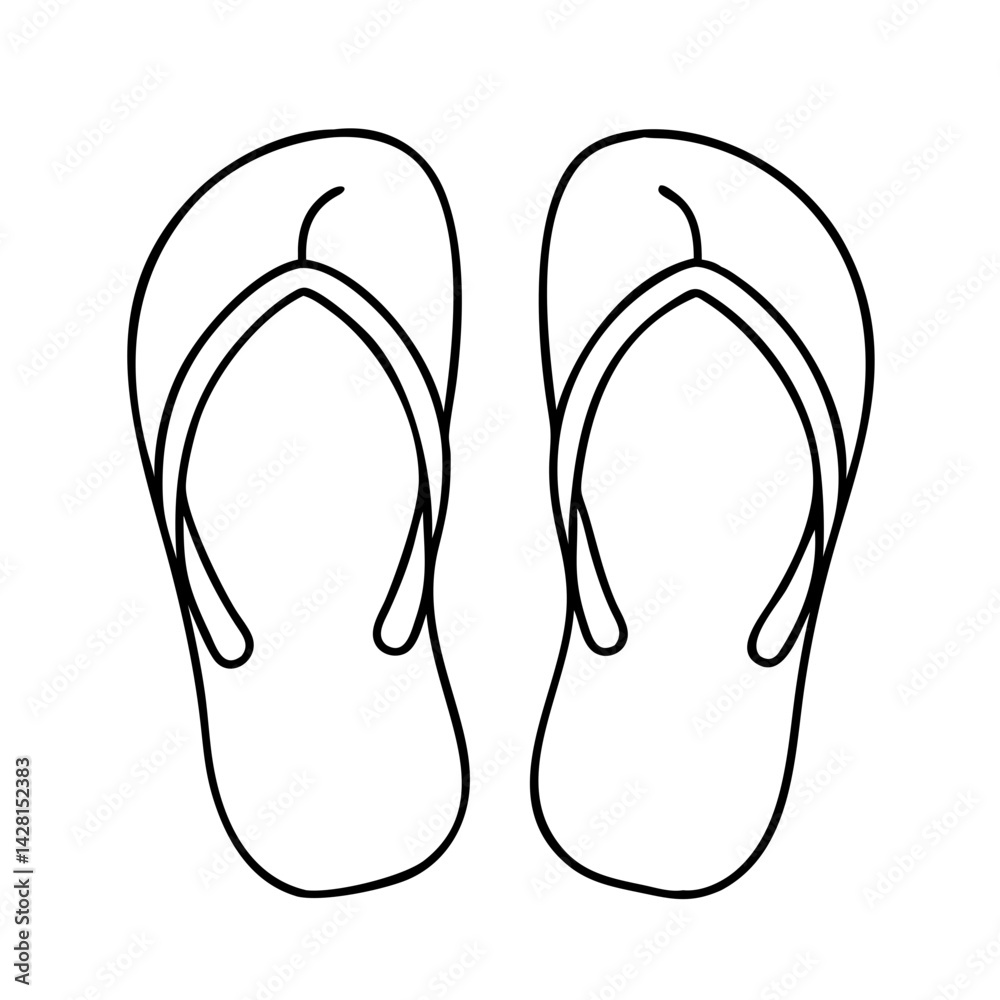 flip flops icon, flip flops line art - simple line art of flip flops, perfect for flip flops logos and icons flip flops icon, flip flops line art - simple line art of flip flops, perfect for flip flops logos and icons
