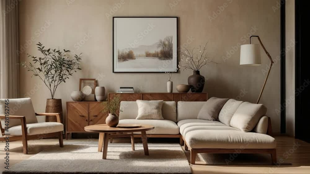 Sunlit Scandinavian Minimalism in a Modern Living Room Corner Sunlit Scandinavian Minimalism in a Modern Living Room Corner