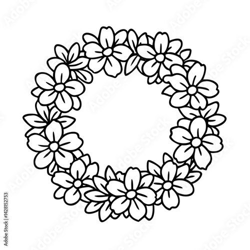 flower lei icon, flower lei line art - simple line art of flower lei, perfect for flower lei logos and icons