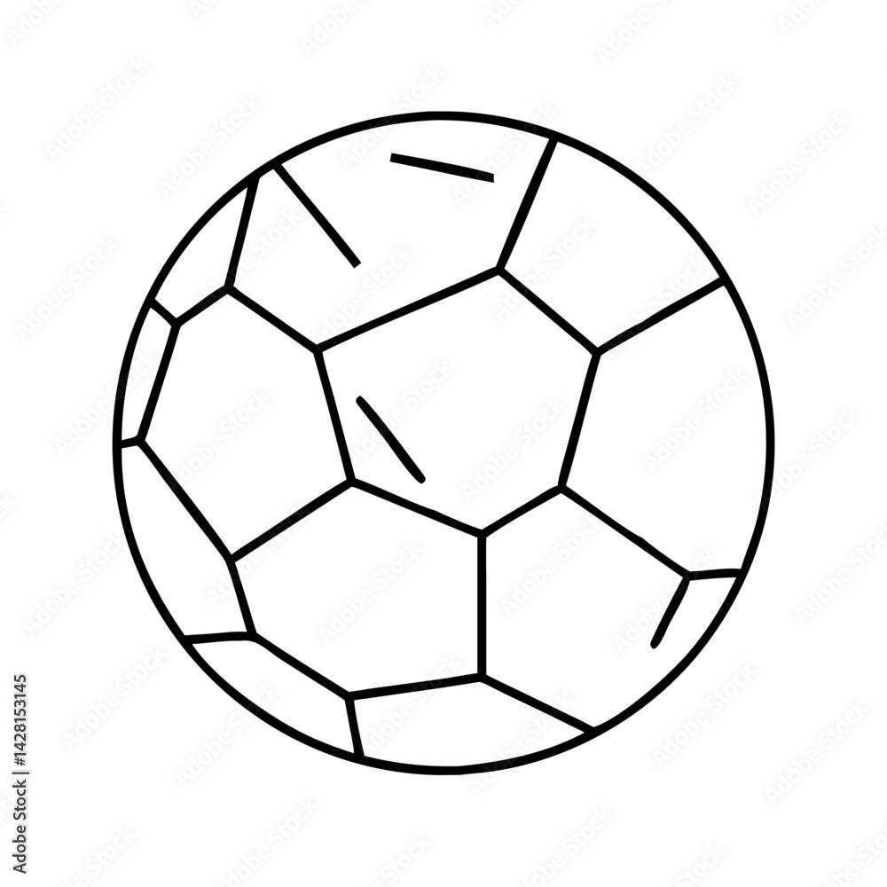Fototapeta premium football icon, football line art - simple line art of football, perfect for football logos and icons