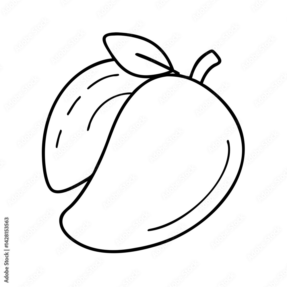 fresh mango icon, fresh mango line art - simple line art of fresh mango, perfect for fresh mango logos and icons fresh mango icon, fresh mango line art - simple line art of fresh mango, perfect for fresh mango logos and icons