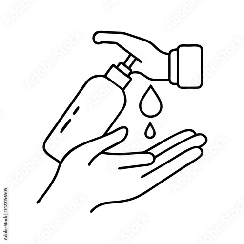 hand sanitizer icon, hand sanitizer line art - simple line art of hand sanitizer, perfect for hand sanitizer logos and icons