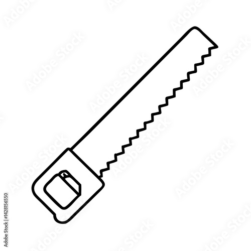 hand saw icon, hand saw line art - simple line art of hand saw, perfect for hand saw logos and icons