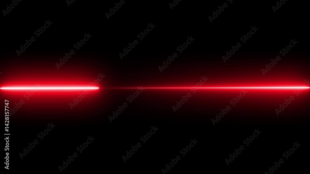 Abstract glowing neon red technology motion graphic background with led laser beams. Seamless loop