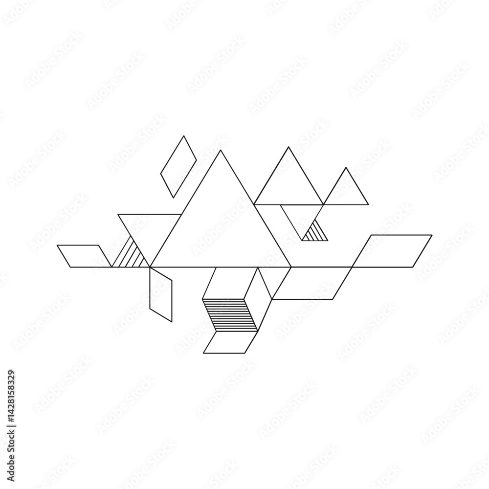 Geometric line background. Abstract geometric technological background. Vector creative design. Geometric line background. Abstract geometric technological background. Vector creative design.