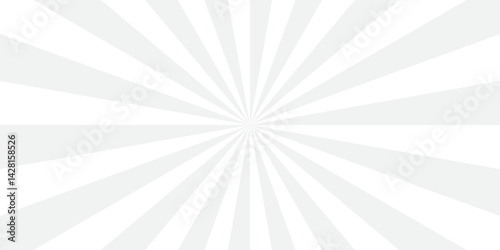 Abstract white and gray retro with sunburst pattern design. Vintage sunrays illustration swirl grunge spiral line. sun beam vector banner design and comic burst gradient concept pattern.