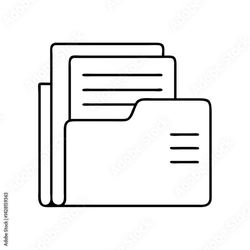 homework folder icon, homework folder line art - simple line art of homework folder, perfect for homework folder logos and icons