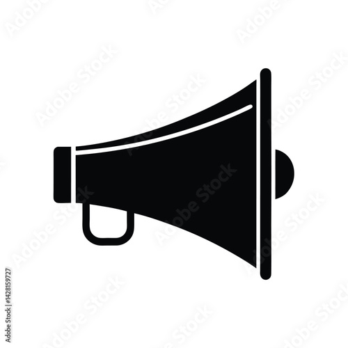 Silhouette of a megaphone Art & Illustration on a white background
