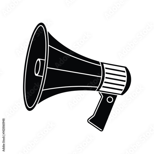 Silhouette of a megaphone Art & Illustration on a white background